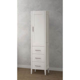 Madeli - Madeli Encore 18''W x 18''D x 76''H Free Standing Linen Cabinet R Hinged In White/HW: Brushed Nickel(BN) - White With Brushed Nickel