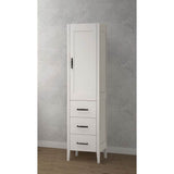 Madeli - Madeli Encore 18''W x 18''D x 76''H Free Standing Linen Cabinet R Hinged In White/HW: Matte Black(MB) - White With Matte Black