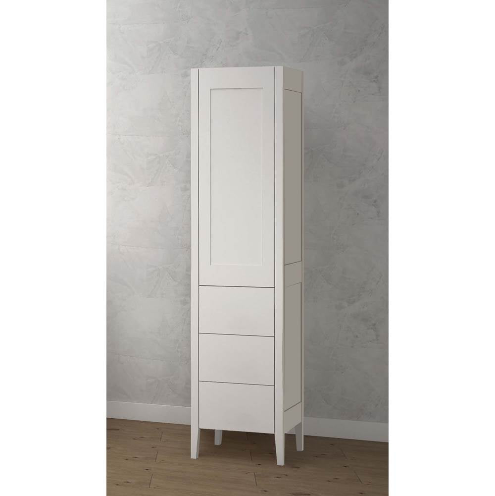 Madeli - Madeli Encore 18''W x 18''D x 76''H Free Standing Linen Cabinet R Hinged In White/HW:  No Handles - White