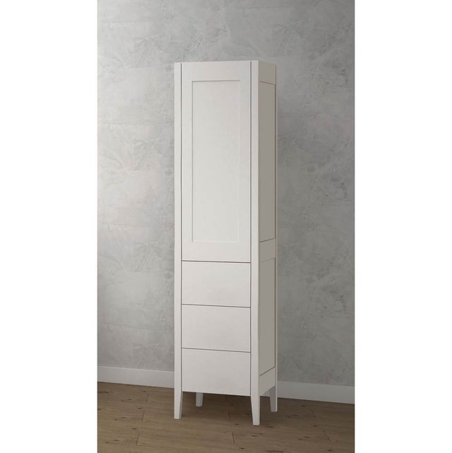 Madeli - Madeli Encore 18''W x 18''D x 76''H Free Standing Linen Cabinet R Hinged In White/HW:  No Handles - White