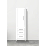 Madeli - Madeli Estate 20''W x 18''D x 76''H Free Standing Linen Cabinet L Hinged In White/HW: Polished Nickel(PN) - White With Polished Nickel