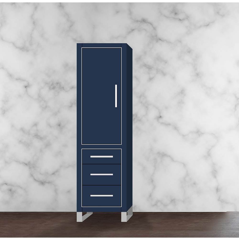 Madeli - Madeli Estate 20''W x 18''D x 76''H Free Standing Linen Cabinet L Hinged In Sapphire/HW: Brushed Nickel(BN) - Sapphire With Brushed Nickel