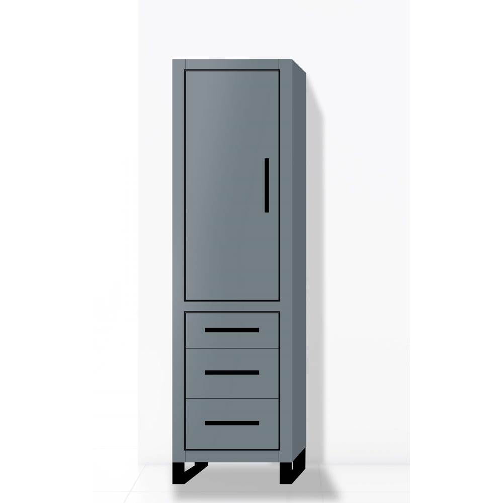 Madeli - Madeli Estate 20''W x 18''D x 76''H Free Standing Linen Cabinet L Hinged In Studio Grey/HW: Matte Black(MB) - Studio Gray With Matte Black