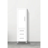 Madeli - Madeli Estate 20''W x 18''D x 76''H Free Standing Linen Cabinet L Hinged In White/HW: Brushed Nickel(BN) - White With Brushed Nickel