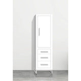 Madeli - Madeli Estate 20''W x 18''D x 76''H Free Standing Linen Cabinet R Hinged In White/HW: Polished Nickel(PN) - White With Polished Nickel