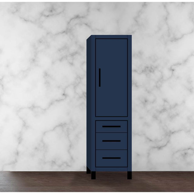 Madeli - Madeli Estate 20''W x 18''D x 76''H Free Standing Linen Cabinet R Hinged In Sapphire/HW: Matte Black(MB) - Sapphire With Matte Black