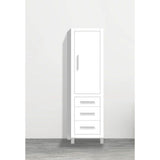 Madeli - Madeli Estate 20''W x 18''D x 76''H Free Standing Linen Cabinet R Hinged In White/HW: Brushed Nickel(BN) - White With Brushed Nickel