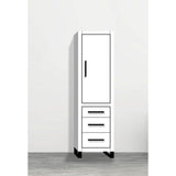 Madeli - Madeli Estate 20''W x 18''D x 76''H Free Standing Linen Cabinet R Hinged In White/HW: Matte Black(MB) - White With Matte Black