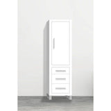 Madeli - Madeli Estate 20''W x 18''D x 76''H Free Standing Linen Cabinet R Hinged In White/HW: Polished Chrome(PC) - White With Polished Chrome