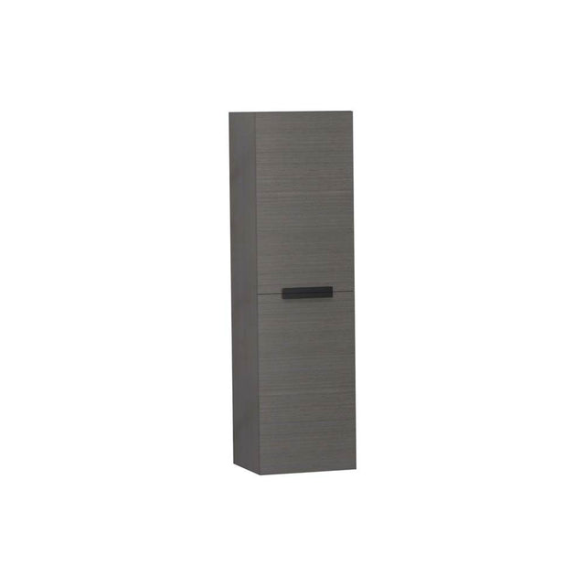 Madeli - Madeli Urban 20''W x 18''D x 71''H Wall Hung Linen Cabinet L Hinged in Ash Grey/HW: Matte Black(MB) - Ash Gray With Matte Black