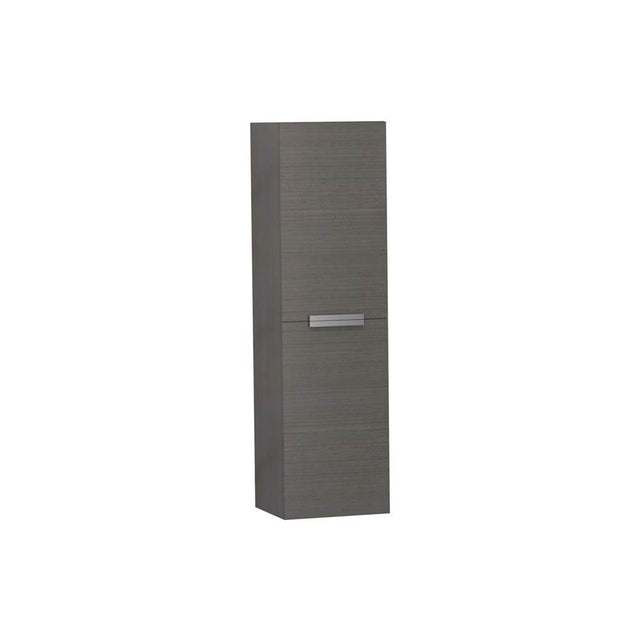 Madeli - Madeli Urban 20''W x 18''D x 71''H Wall Hung Linen Cabinet L Hinged in Ash Grey/HW: Polished Chrome(PC) - Ash Gray With Polished Chrome
