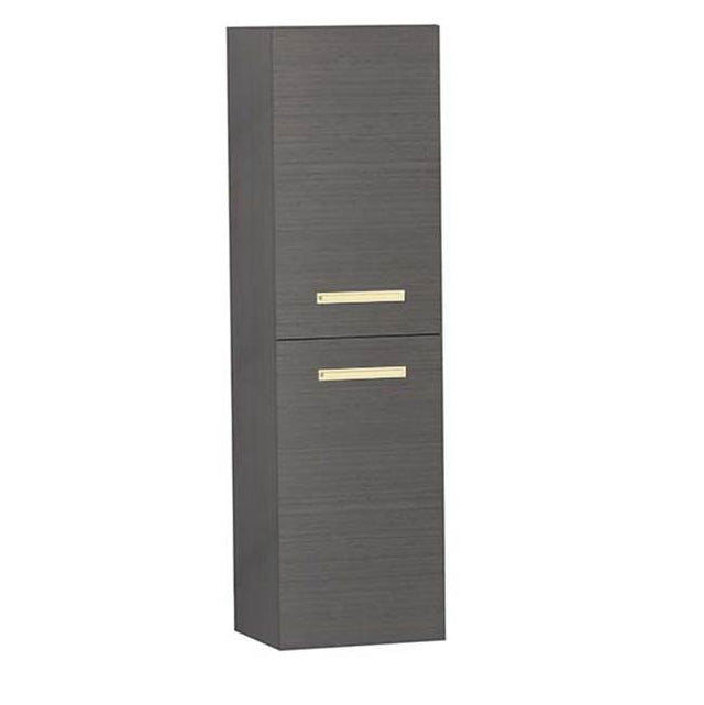 Madeli - Madeli Omni 20''W x 18''D x 71''H Wall Hung Linen Cabinet L Hinged in Ash Grey/HW: Matte Black(MB) - Ash Gray With Matte Black