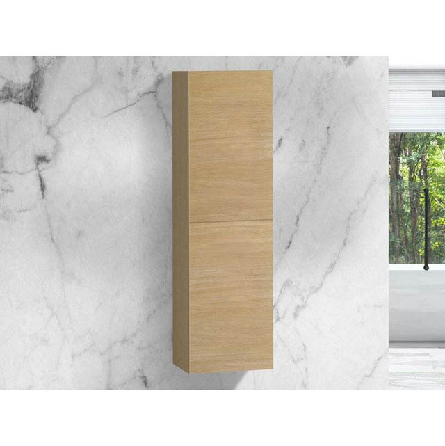 Madeli - Madeli Omni 20''W x 18''D x 71''H Wall Hung Linen Cabinet L Hinged in Natural Oak/HW: No Handles - Natural Oak