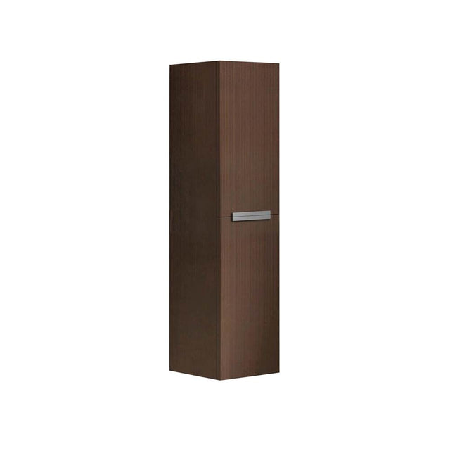 Madeli - Madeli Urban 20''W x 18''D x 71''H Wall Hung Linen Cabinet L Hinged in Walnut/HW: Brushed Nickel(BN) - Walnut With Brushed Nickel