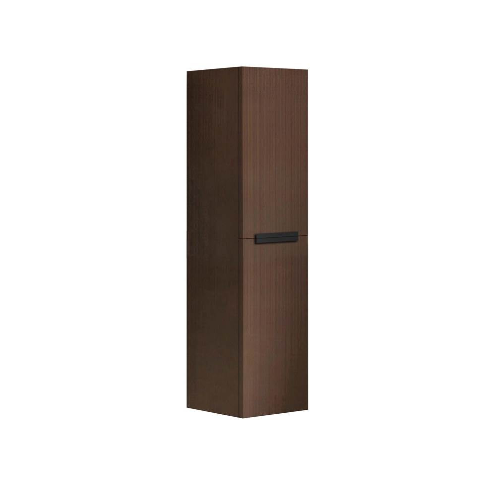Madeli - Madeli Urban 20''W x 18''D x 71''H Wall Hung Linen Cabinet L Hinged in Walnut/HW: Matte Black(MB) - Walnut With Matte Black
