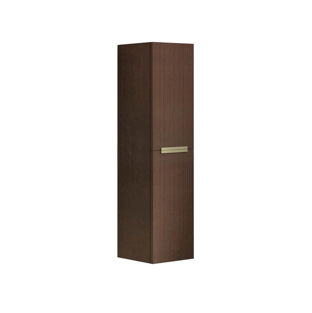 Madeli - Madeli Urban 20''W x 18''D x 71''H Wall Hung Linen Cabinet L Hinged in Walnut/HW: Satin Brass(SB) - Walnut With Satin Brass