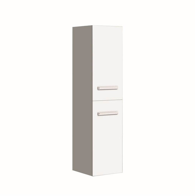 Madeli - Madeli Omni 20''W x 18''D x 71''H Wall Hung Linen Cabinet L Hinged in White/HW: Brushed Nickel(BN) - White With Brushed Nickel
