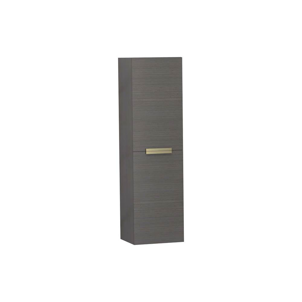 Madeli - Madeli Urban 20''W x 18''D x 71''H Wall Hung Linen Cabinet R Hinged in Ash Grey/HW: Satin Brass(SB) - Ash Gray With Satin Brass