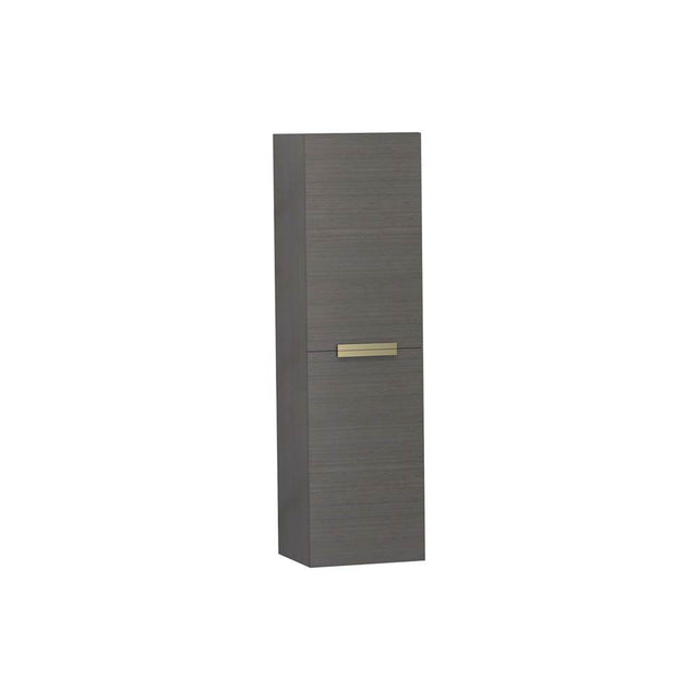 Madeli - Madeli Urban 20''W x 18''D x 71''H Wall Hung Linen Cabinet R Hinged in Ash Grey/HW: Satin Brass(SB) - Ash Gray With Satin Brass