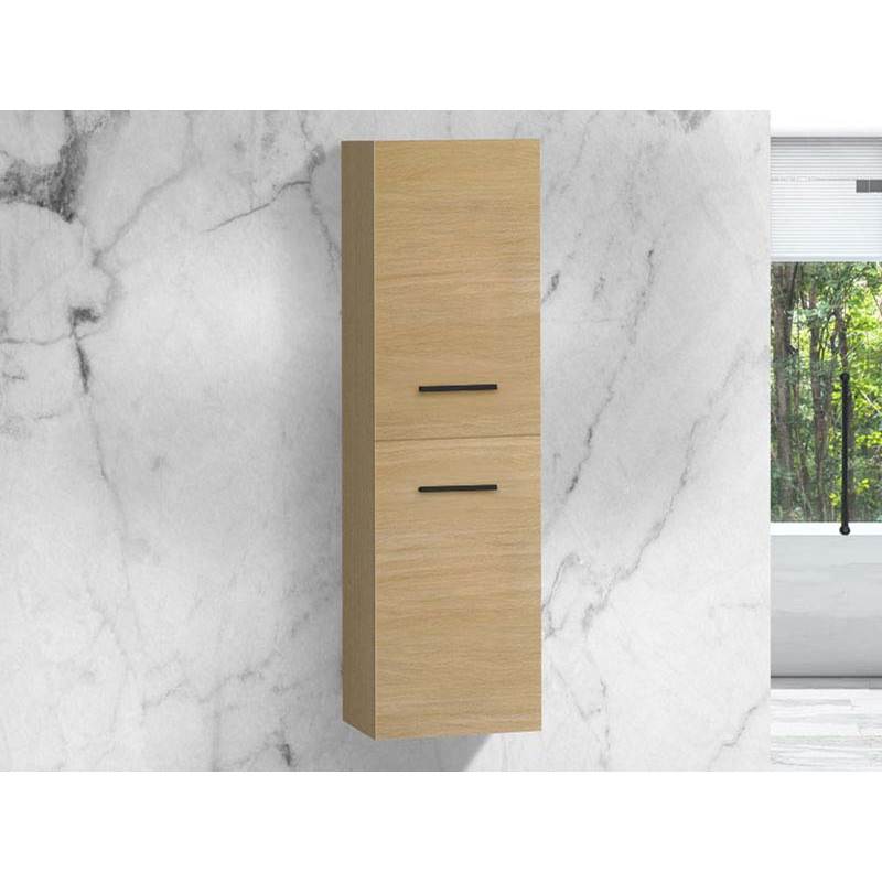 Madeli - Madeli Omni 20''W x 18''D x 71''H Wall Hung Linen Cabinet R Hinged in Natural Oak/HW: Polished Chrome(PC) - Natural Oak With Polished Chrome