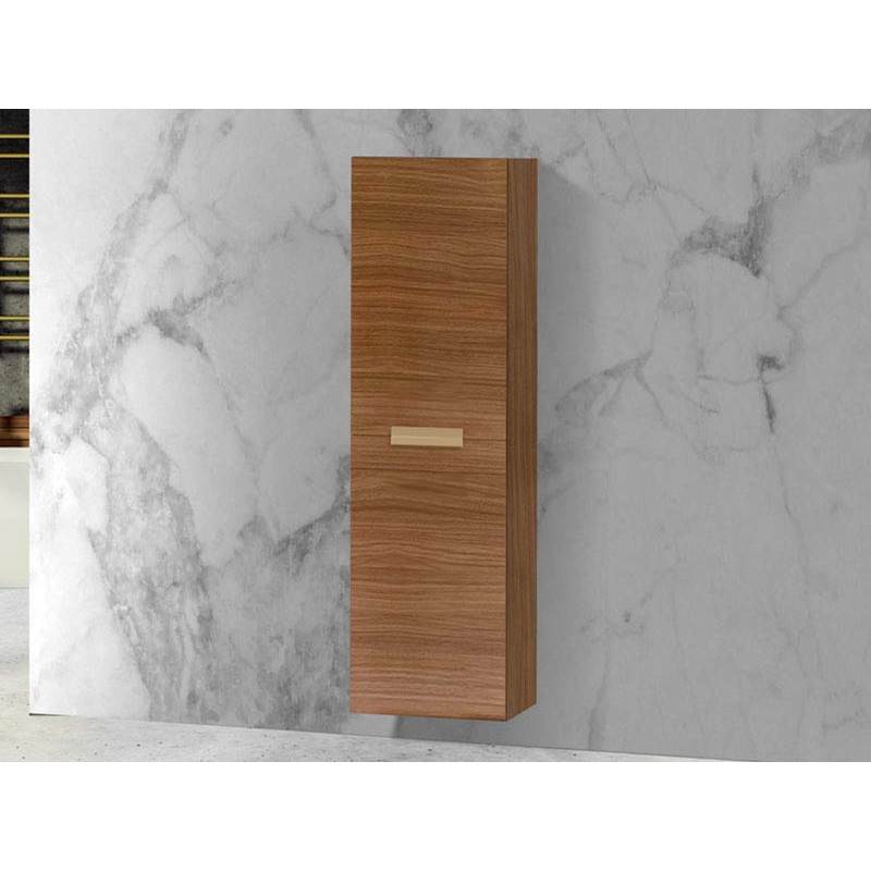 Madeli - Madeli Urban 20''W x 18''D x 71''H Wall Hung Linen Cabinet R Hinged in Natural Walnut/HW: Polished Chrome(PC) - Natural Walnut With Polished Chrome