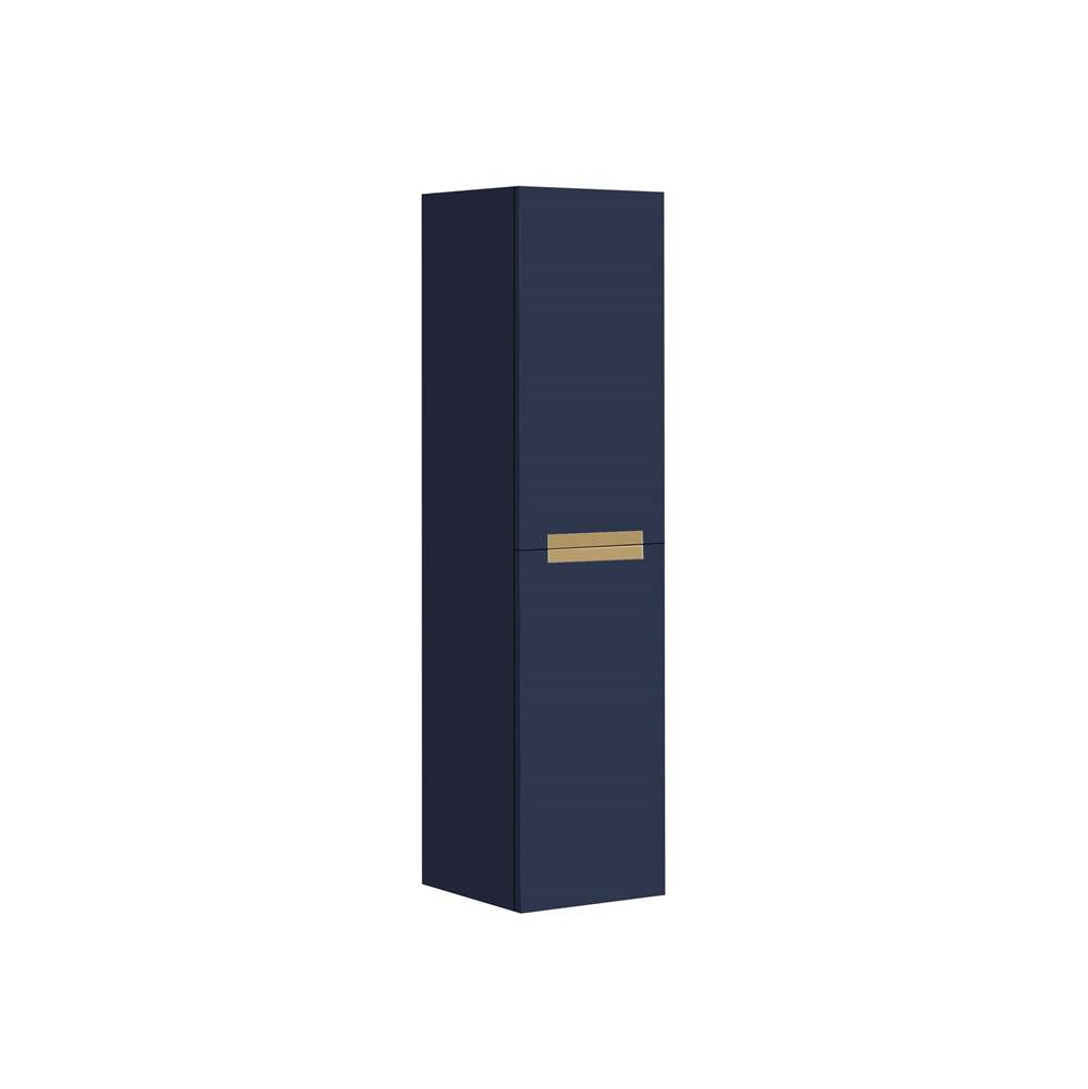 Madeli - Madeli Urban 20''W x 18''D x 71''H Wall Hung Linen Cabinet R Hinged in Sapphire/HW: Satin Brass(SB) - Sapphire With Satin Brass
