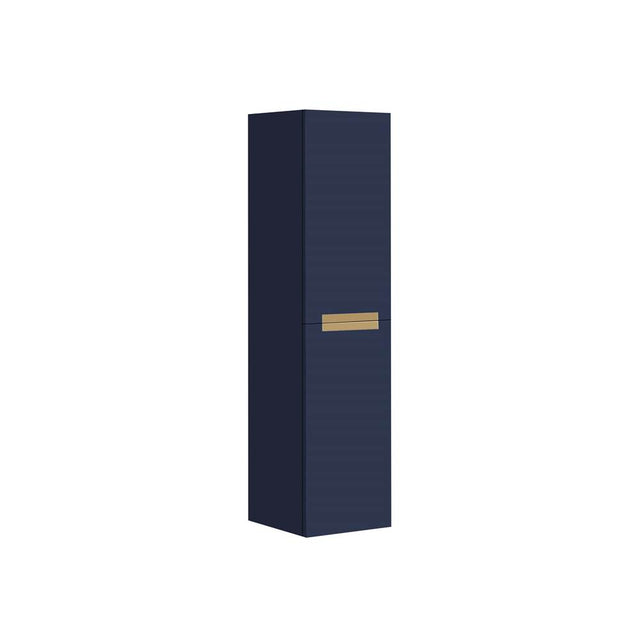 Madeli - Madeli Urban 20''W x 18''D x 71''H Wall Hung Linen Cabinet R Hinged in Sapphire/HW: Satin Brass(SB) - Sapphire With Satin Brass
