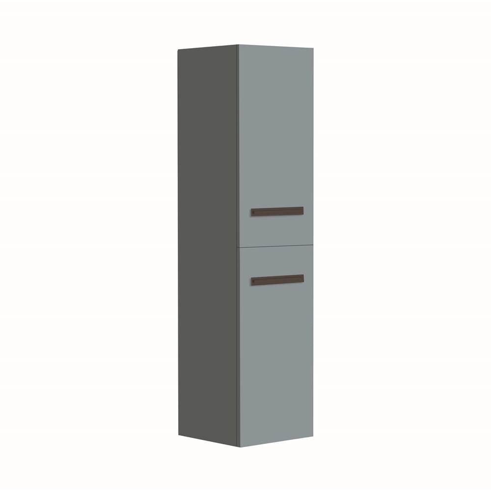 Madeli - Madeli Omni 20''W x 18''D x 71''H Wall Hung Linen Cabinet R Hinged in Studio Grey/HW: Polished Chrome(PC) - Studio Gray With Polished Chrome