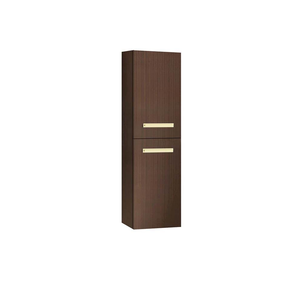 Madeli - Madeli Omni 20''W x 18''D x 71''H Wall Hung Linen Cabinet R Hinged in Walnut/HW: Polished Chrome(PC) - Walnut With Polished Chrome