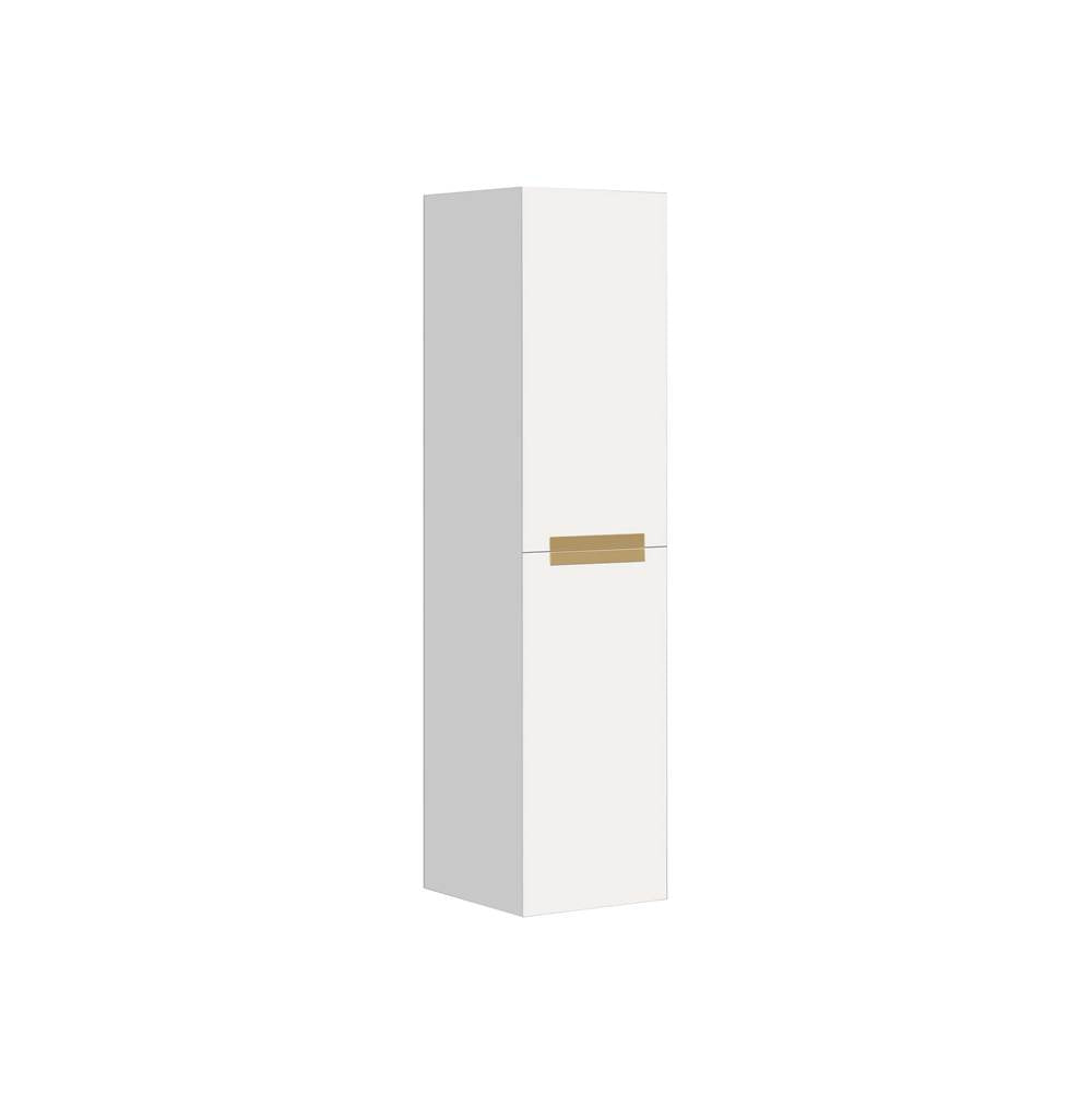 Madeli - Madeli Urban 20''W x 18''D x 71''H Wall Hung Linen Cabinet R Hinged in White/HW: Satin Brass(SB) - White With Satin Brass