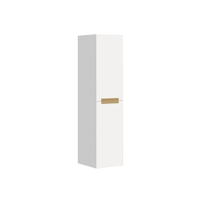 Madeli - Madeli Urban 20''W x 18''D x 71''H Wall Hung Linen Cabinet R Hinged in White/HW: Satin Brass(SB) - White With Satin Brass