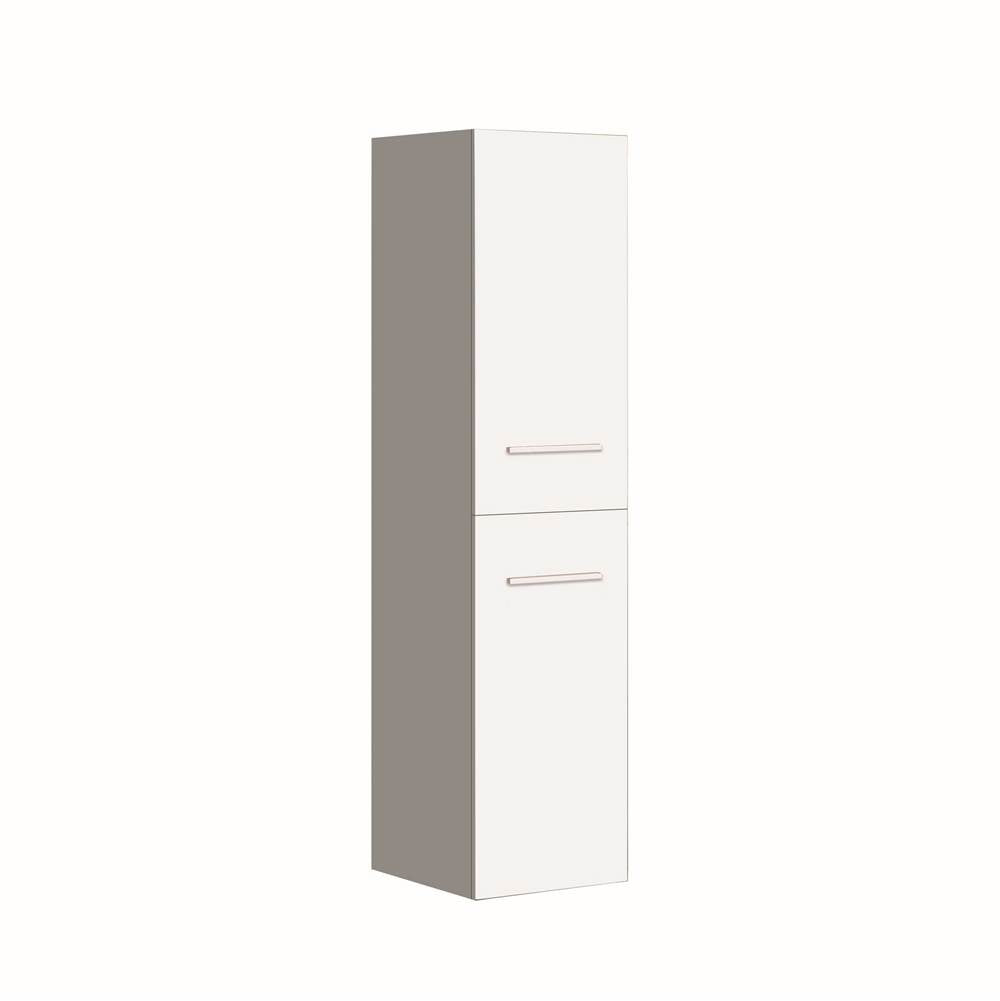 Madeli - Madeli Omni 20''W x 18''D x 71''H Wall Hung Linen Cabinet R Hinged in White/HW: Matte Black(MB) - White With Matte Black
