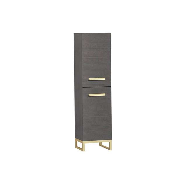 Madeli - Madeli Savvy 20''W x 18''D x 76''H Free Standing Linen Cabinet L Hinged in Ash Grey/HW: Brushed Nickel(BN) - Ash Gray With Brushed Nickel