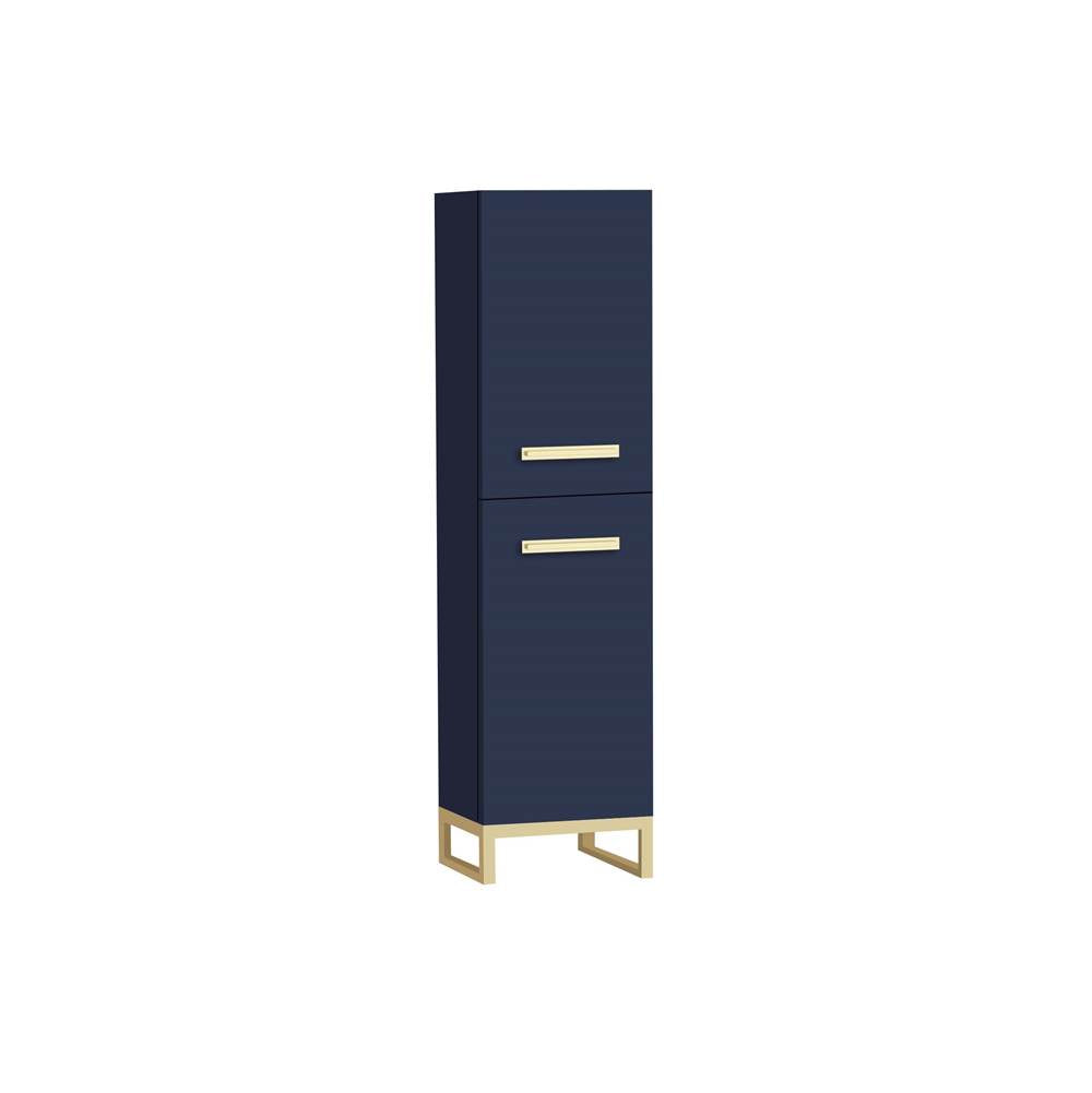 Madeli - Madeli Savvy 20''W x 18''D x 76''H Free Standing Linen Cabinet L Hinged in Sapphire/HW: Polished Nickel(PN) - Sapphire With Polished Nickel