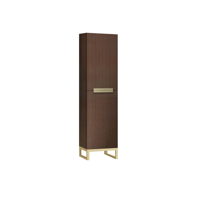 Madeli - Madeli Soho 20''W x 18''D x 76''H Free Standing Linen Cabinet L Hinged in Walnut/HW: Polished Chrome(PC) - Walnut With Polished Chrome
