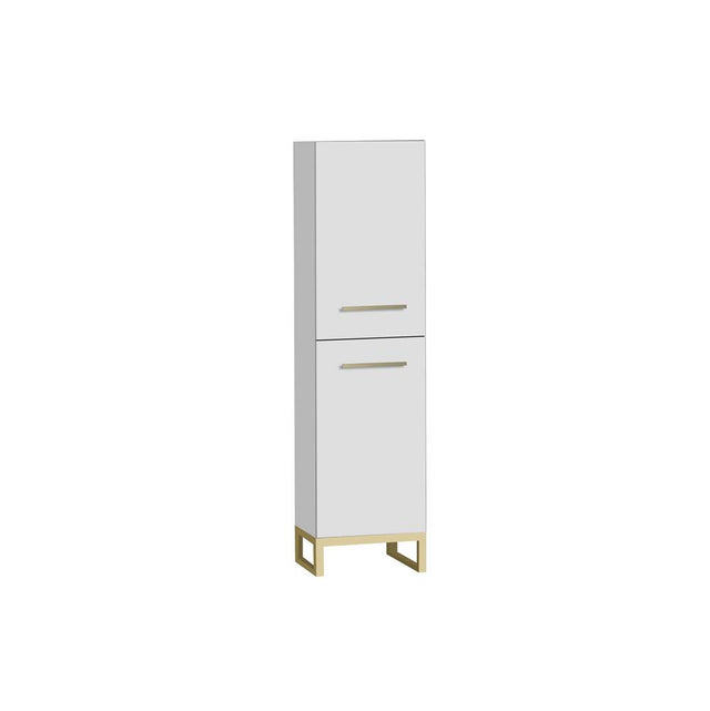 Madeli - Madeli Savvy 20''W x 18''D x 76''H Free Standing Linen Cabinet L Hinged in White/HW: Polished Chrome(PC) - White With Polished Chrome