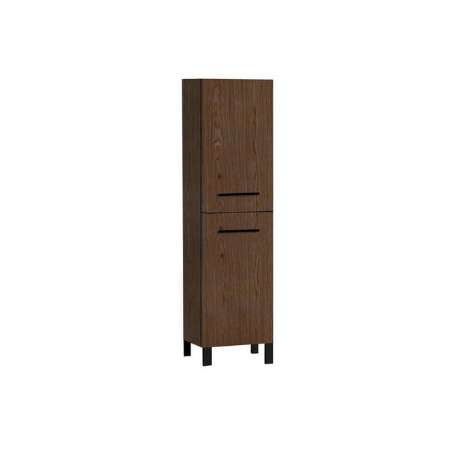 Madeli - Madeli Savvy 20''W x 18''D x 76''H Free Standing Linen Cabinet L Hinged in Brandy/HW: Polished Nickel(PN) - Brandy With Polished Nickel