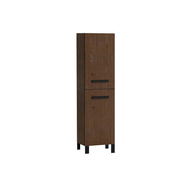 Madeli - Madeli Savvy 20''W x 18''D x 76''H Free Standing Linen Cabinet L Hinged in Brandy/HW: Polished Nickel(PN) - Brandy With Polished Nickel