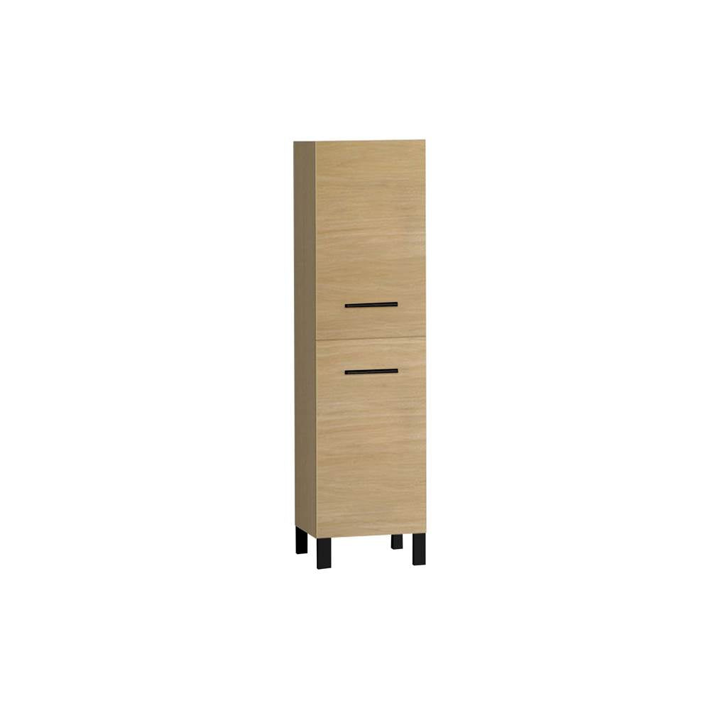 Madeli - Madeli Savvy 20''W x 18''D x 76''H Free Standing Linen Cabinet L Hinged in Natural Oak/HW: Matte Black(MB) - Natural Oak With Matte Black