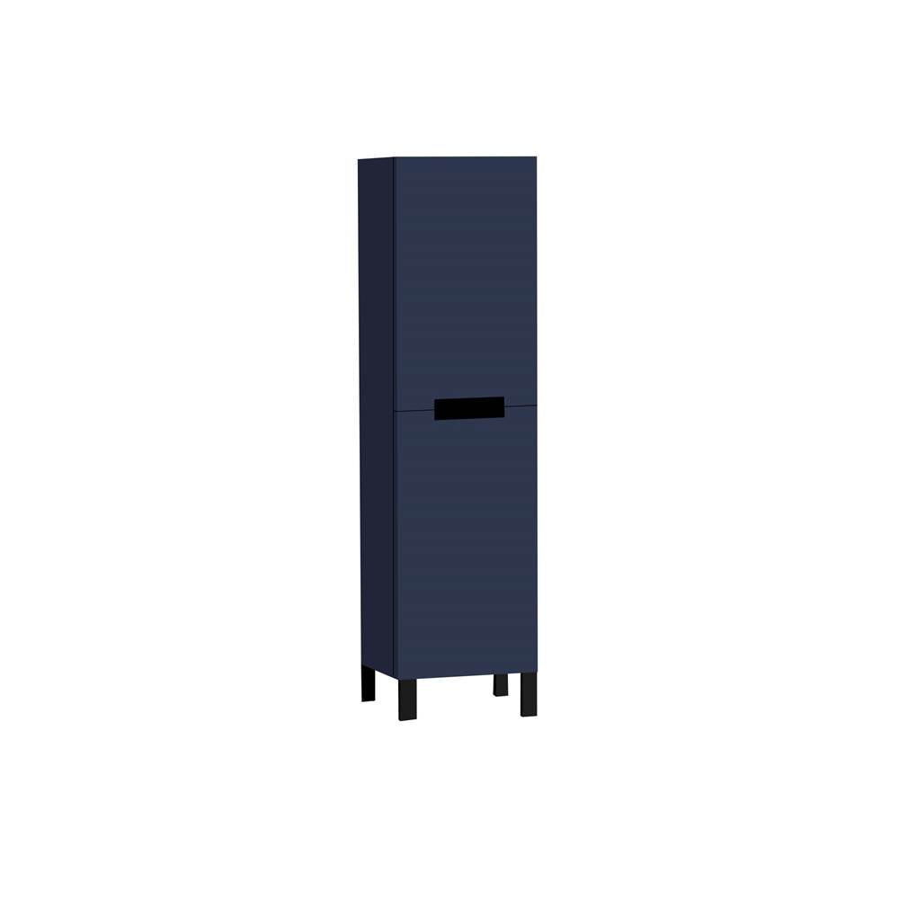 Madeli - Madeli Soho 20''W x 18''D x 76''H Free Standing Linen Cabinet L Hinged in Sapphire/HW: Matte Black(MB) - Sapphire With Matte Black