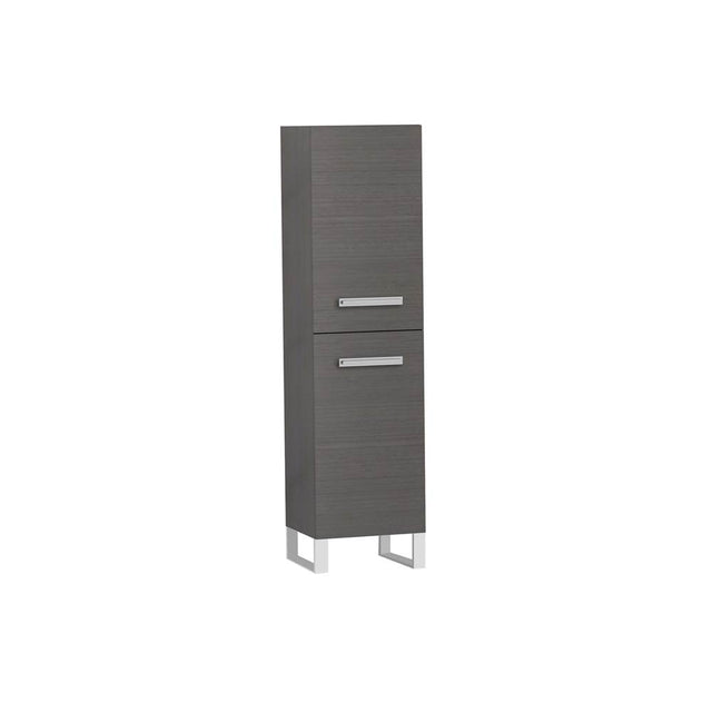 Madeli - Madeli Savvy 20''W x 18''D x 76''H Free Standing Linen Cabinet L Hinged in Ash Grey/HW: Polished Chrome(PC) - Ash Gray With Polished Chrome
