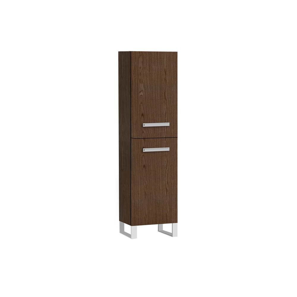 Madeli - Madeli Savvy 20''W x 18''D x 76''H Free Standing Linen Cabinet L Hinged in Brandy/HW: Matte Black(MB) - Brandy With Matte Black