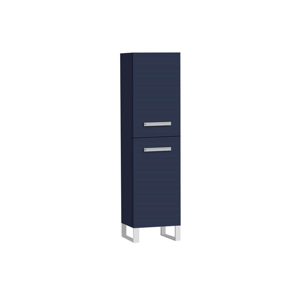 Madeli - Madeli Savvy 20''W x 18''D x 76''H Free Standing Linen Cabinet L Hinged in Sapphire/HW: Polished Chrome(PC) - Sapphire With Polished Chrome