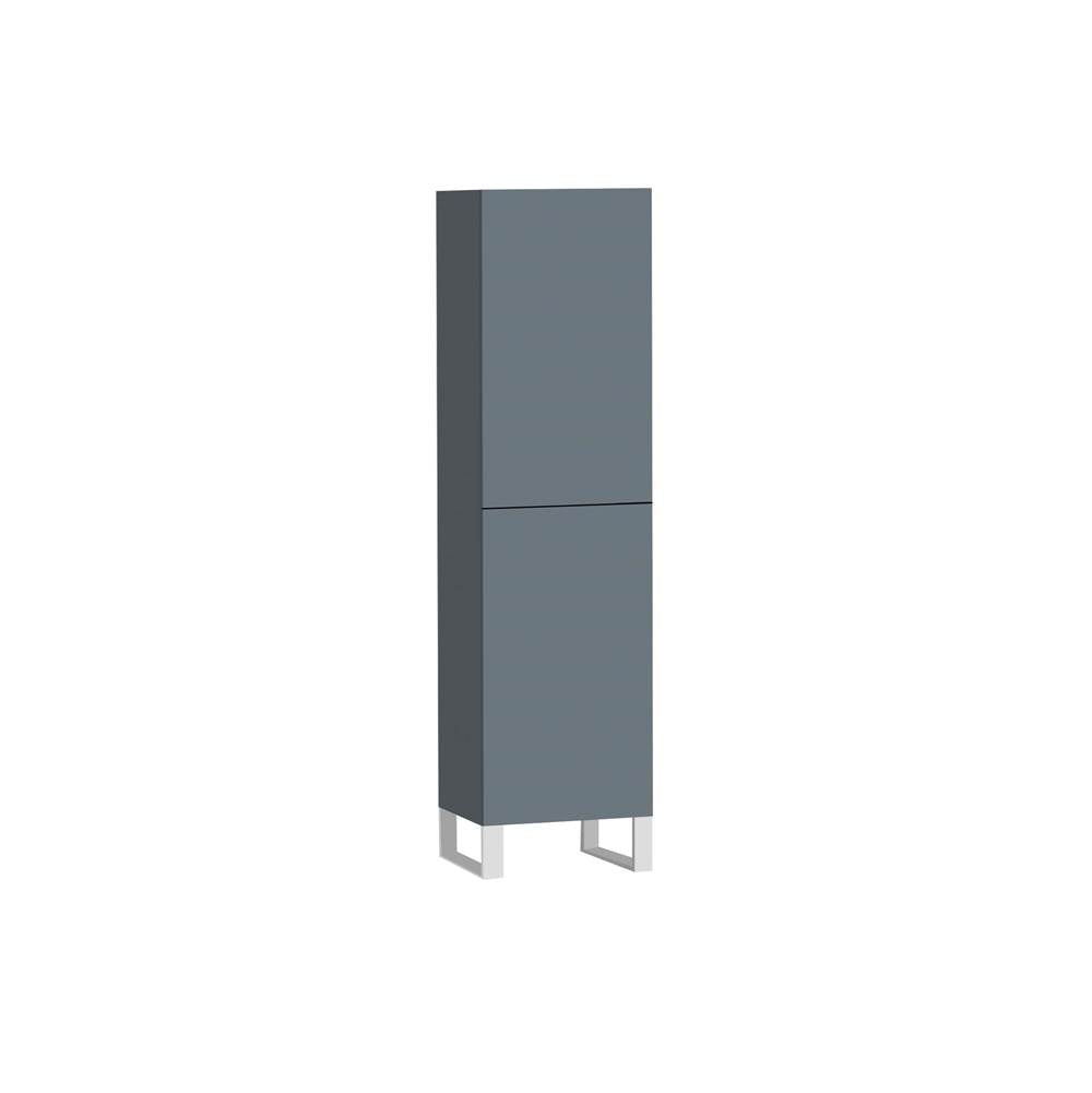 Madeli - Madeli Savvy 20''W x 18''D x 76''H Free Standing Linen Cabinet L Hinged in Studio Grey/HW: No Handles - Feet in Brushed Nickel(BN) - Studio Gray With Brushed Nickel