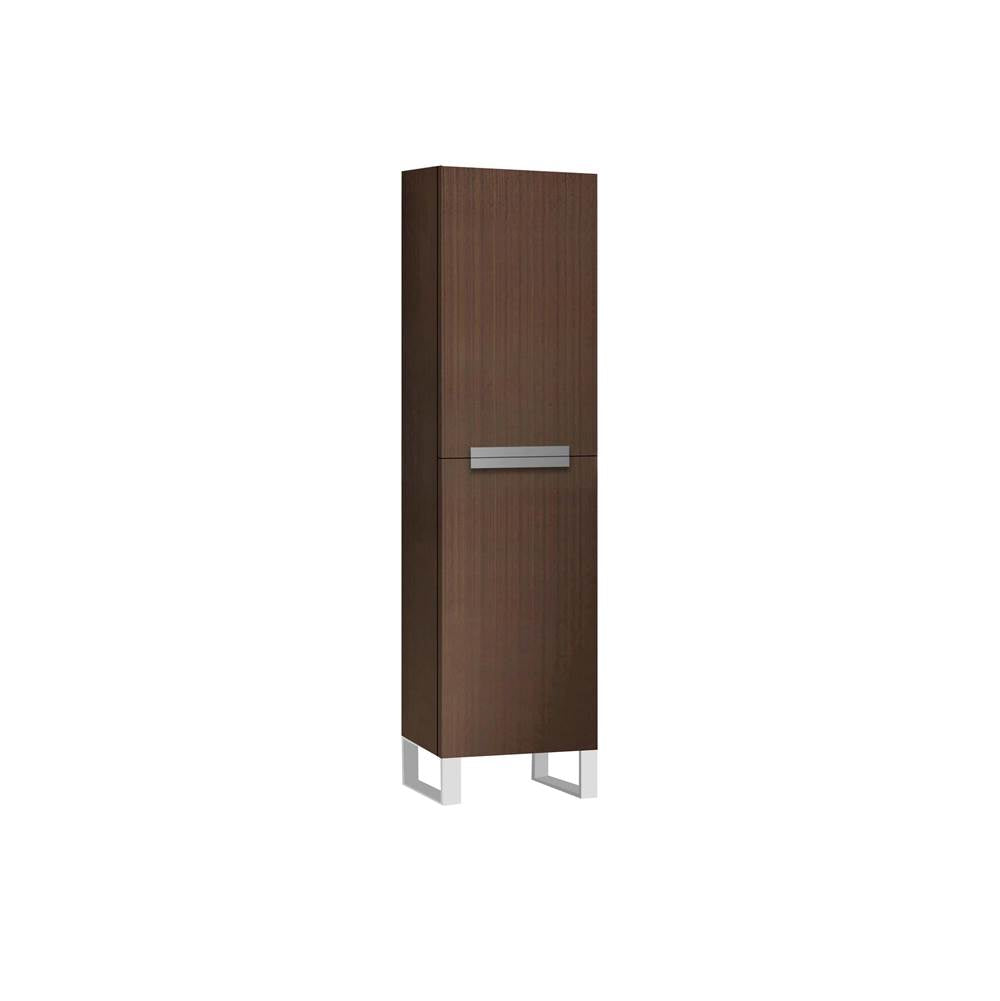 Madeli - Madeli Soho 20''W x 18''D x 76''H Free Standing Linen Cabinet L Hinged in Walnut/HW: Satin Brass(SB) - Walnut With Satin Brass