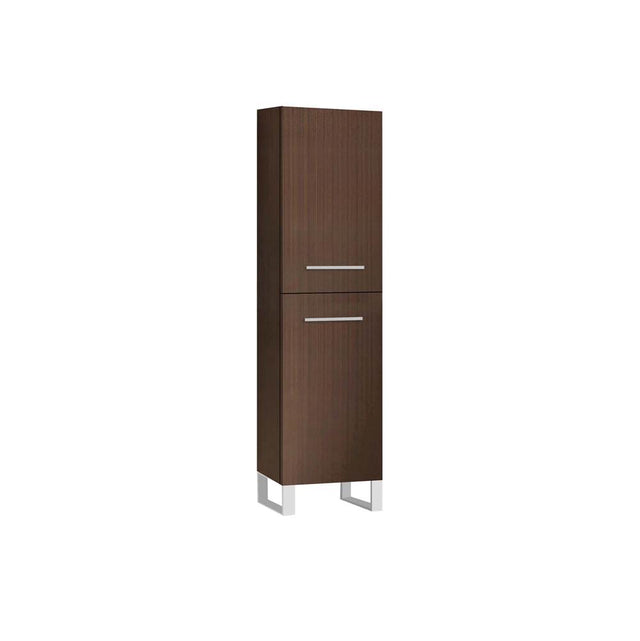 Madeli - Madeli Savvy 20''W x 18''D x 76''H Free Standing Linen Cabinet L Hinged in Walnut/HW: Satin Brass(SB) - Walnut With Satin Brass