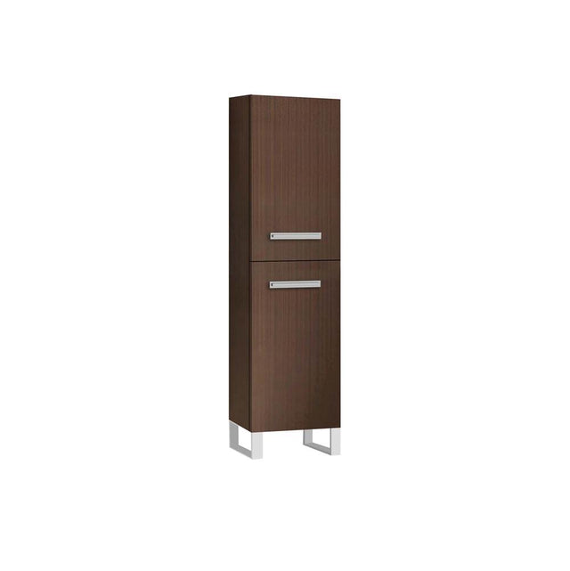 Madeli - Madeli Savvy 20''W x 18''D x 76''H Free Standing Linen Cabinet L Hinged in Walnut/HW: Polished Nickel(PN) - Walnut With Polished Nickel