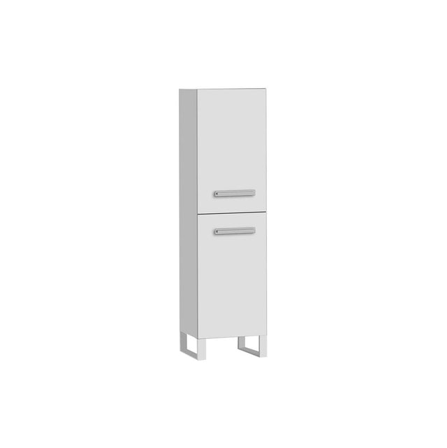 Madeli - Madeli Savvy 20''W x 18''D x 76''H Free Standing Linen Cabinet L Hinged in White/HW: Polished Chrome(PC) - White With Polished Chrome