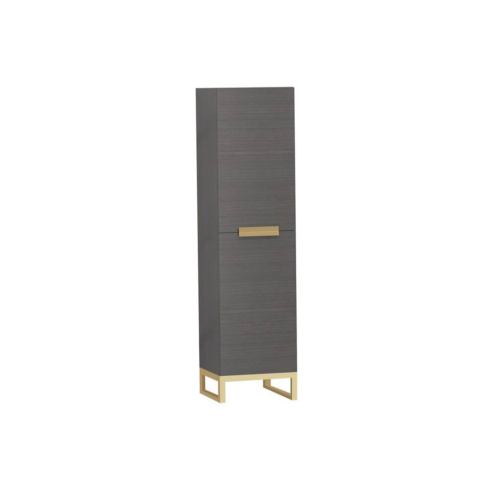 Madeli - Madeli Soho 20''W x 18''D x 76''H Free Standing Linen Cabinet R Hinged in Ash Grey/HW: Polished Chrome(PC) - Ash Gray With Polished Chrome