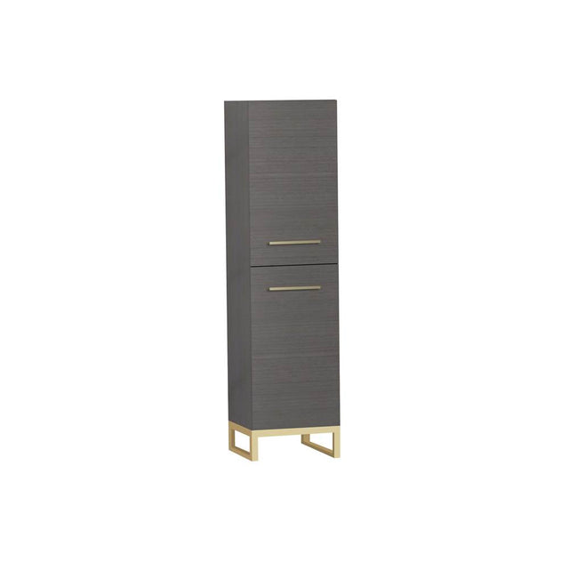 Madeli - Madeli Savvy 20''W x 18''D x 76''H Free Standing Linen Cabinet R Hinged in Ash Grey/HW: Satin Brass(SB) - Ash Gray With Satin Brass